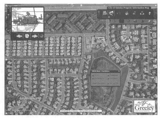 The city of Greeley, Colorado uses WebGIS to provide information services to the public. Use this website to The public can immediately obtain comprehensive land plot information, from functional zoning and school district boundaries of urban planning, To the nearest fire hydrant. (Thanks: Greeley, Colorado)