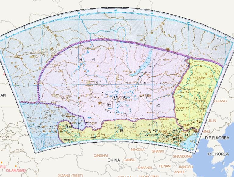 Historical map of China during the Northern and Southern Dynasties Rouran