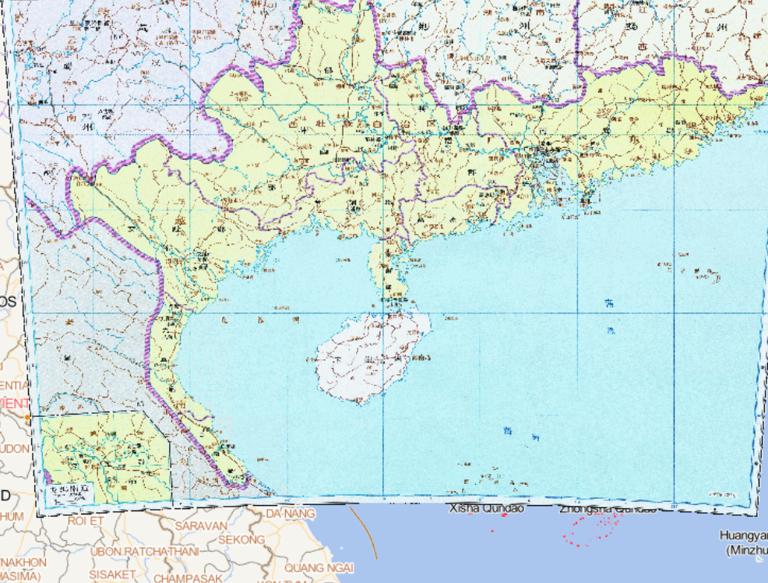 The History Map of Wu State 's and Jiaozhou in the Three Kingdoms Period of China