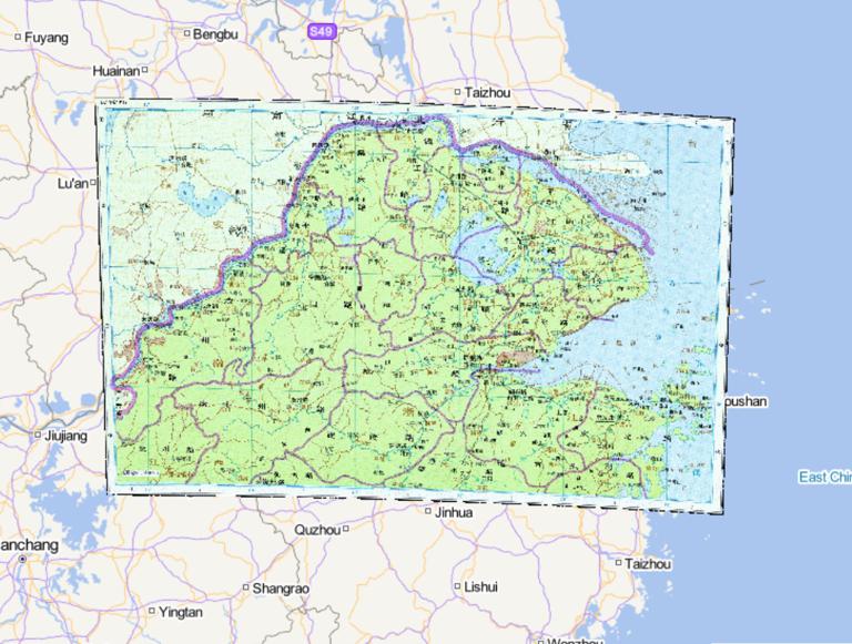 The Historical Map of Northern Jiangsu and Zhejiang Provinces during the Yuan Dynasty