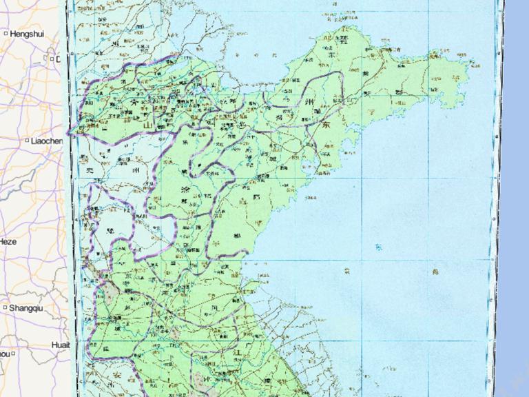 Historical map of wei country and qingzhou xuzhou  in China's three kingdoms period