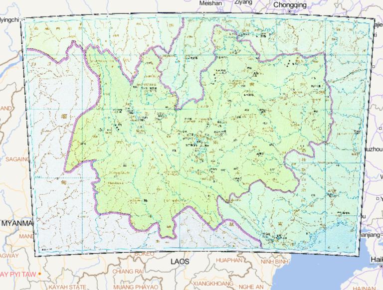 Historical map of the Southern Qi Ningzhou  during the period of northern and Southern Dynasties
