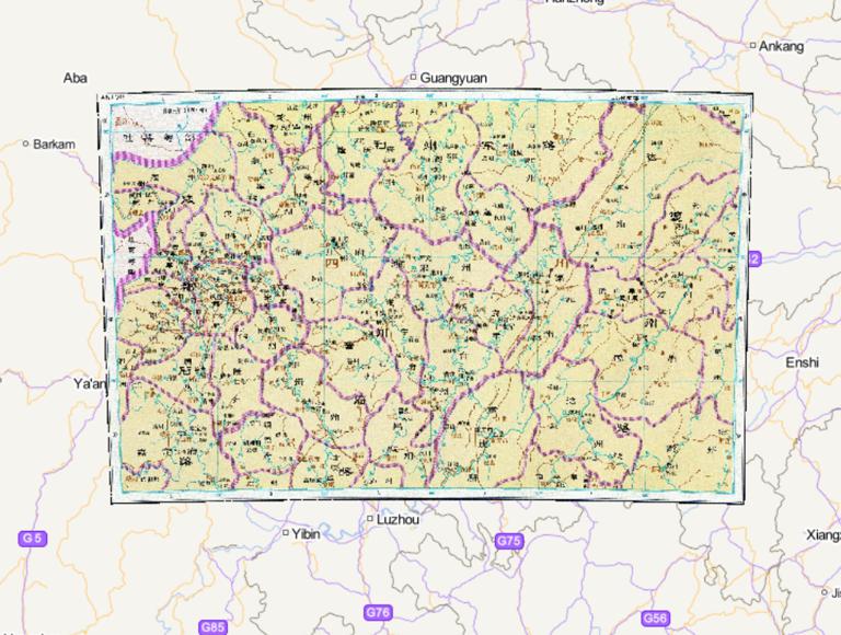 History map of near chengdu residence during China's southern song dynasty