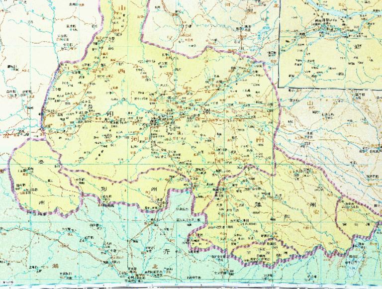 Historical map of Wei and Si state in Bei dynasty in China