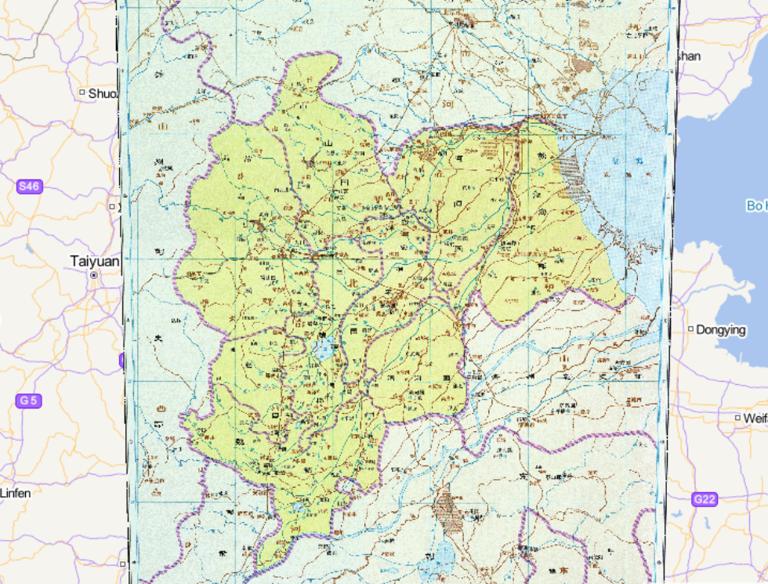 Historical map of the feudal provincial department of Jizhou in Eastern Han Dynasty