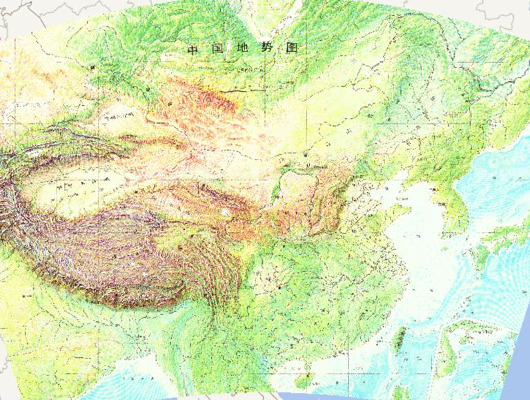 Map of Chinese terrain