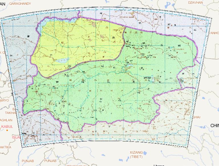 History map of the Chief Official of the Western Regions Wusun and in the three Kingdoms period