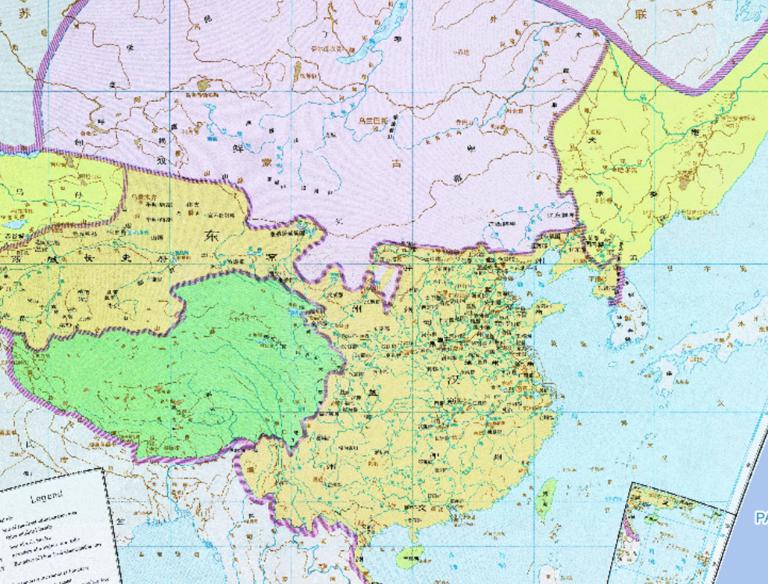 The Historical Map of Eastern Han Dynasty in China