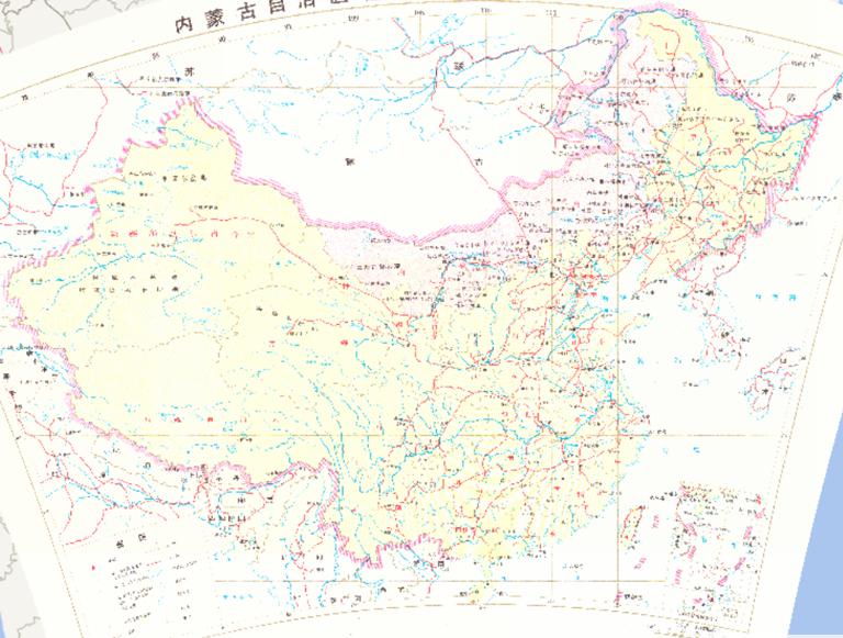 Online map of the Inner Mongolia Autonomous Region in China in 1987