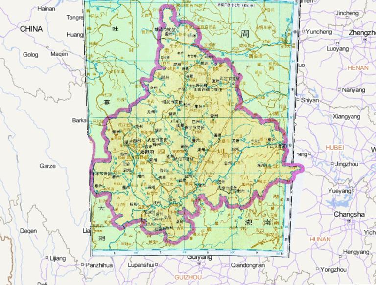 The Historical Map of Shu after the Five Dynasties and Ten Kingdoms