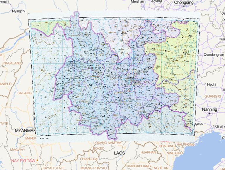 The Historical Map of Yunnan in the Qing Dynasty of China