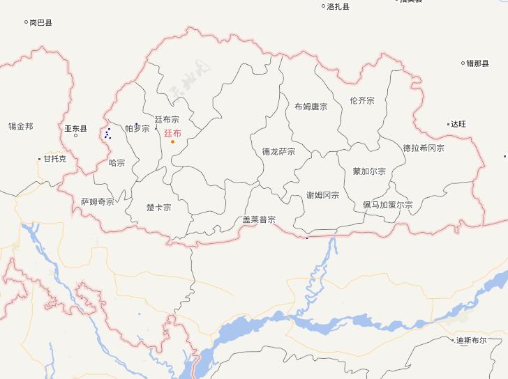 Online map of water distribution in the Kingdom of Bhutan