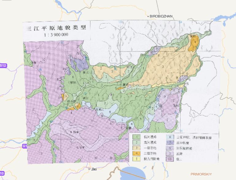 Geomorphic Types Online Map of Sanjiang Plain in China