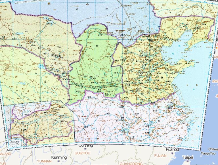 China 's Sixteen States pre Liang, pre Qin , pre Yan of the historical map