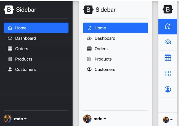 Bootstrap5 Sidebar Navigation (Offcanvas)